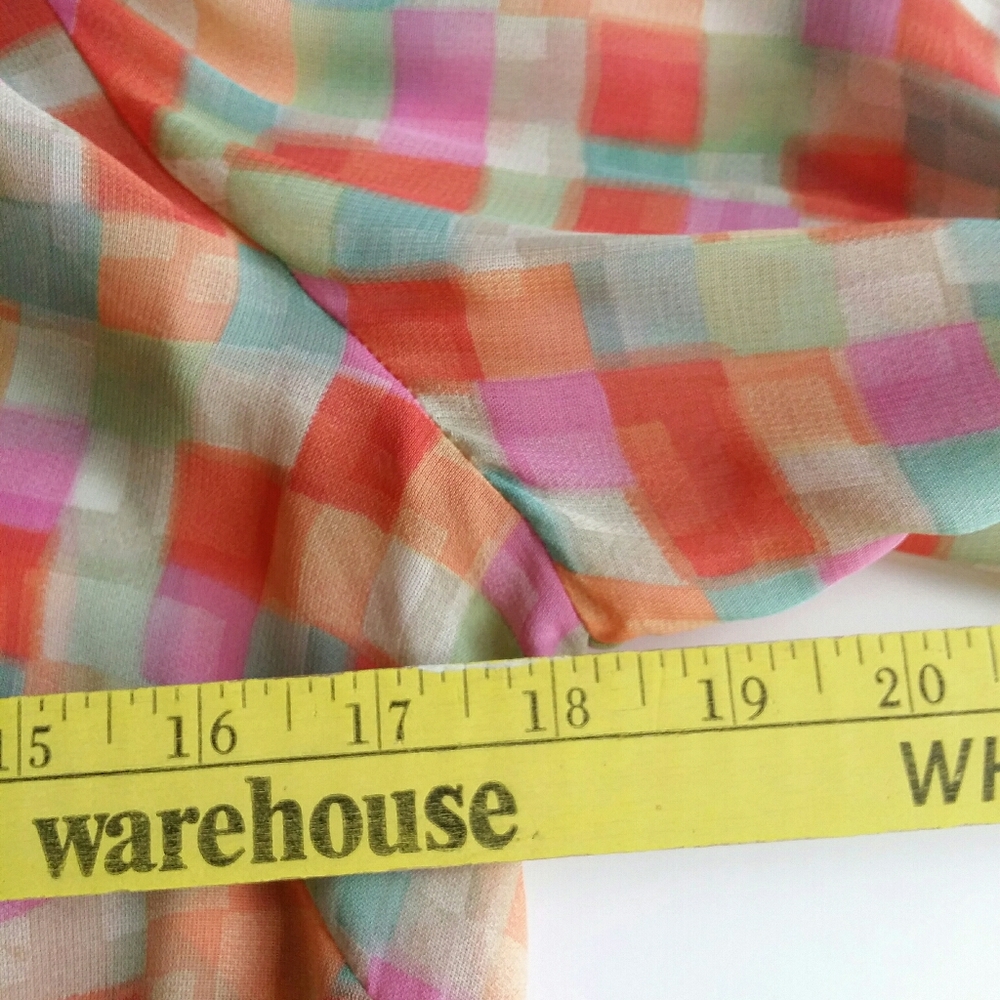 Vintage Checker Sheer Button up Blouse - Picture 6 of 11